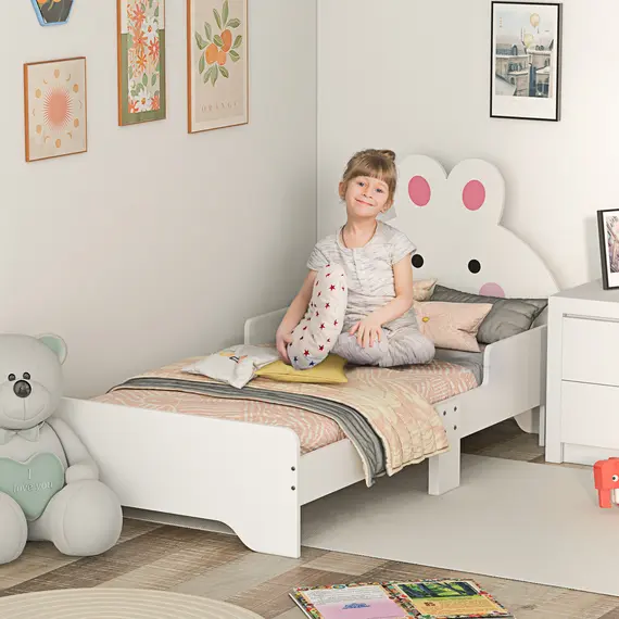 Buy Rabbit-Designed Toddler Bed, Kids Bedroom Furniture - White, 2 image