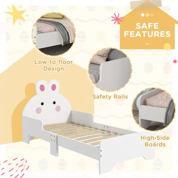 Buy Rabbit-Designed Toddler Bed, Kids Bedroom Furniture - White, 5 image