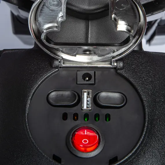 Buy 12V Aprilia Licenced Kids Motorbike with Training Wheels, Spring Suspension, LED Light, USB, Music, Yellow, 9 image
