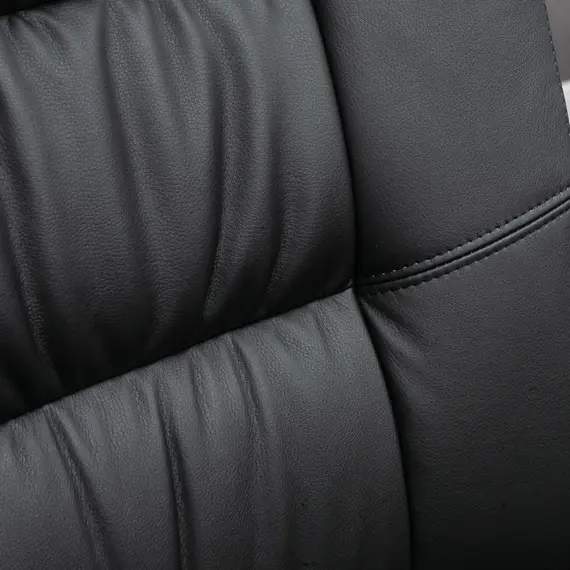Buy Office Chair, PU Leather Desk Chair with 13cm Soft Padded Seat and Backrest, Swivel Chair with Adjustable Height and Rolling Wheels, Black, 8 image