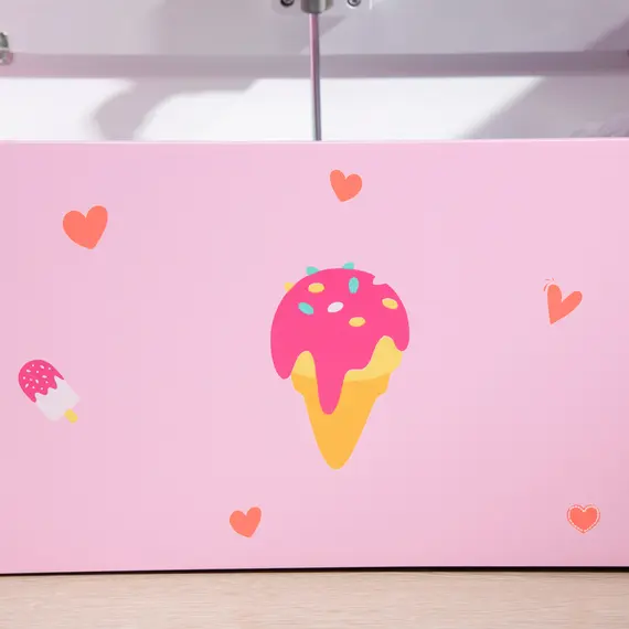 Buy 2-in-1 Kids Storage Bench, Toy Box w/ Safety Rod - Pink, 8 image