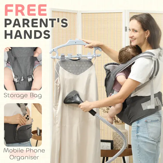 Buy 6-in-1 Baby Carrier for Newborns-Toddlers, with Removable Seat, for Ages 0-36 Months, Up to 15kg, Grey, 7 image