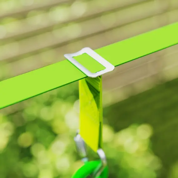 Buy 7 Piece Kids Zip Line Kit for Garden, 10m Kids Slackline Kit with Wooden Monkey Bars, Metal Rings, Gripping Balls, Green, 9 image