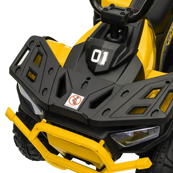 Buy 12V Kids Electric Ride on ATV, Battery Powered Quad Bike w/ Spring Suspension, Forward Backward, Storage Basket - Yellow, 9 image