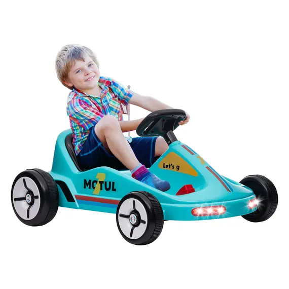 Buy 6V Electric Go Kart for Kids with Music, Light, Horn, for 3-5 Years, Blue