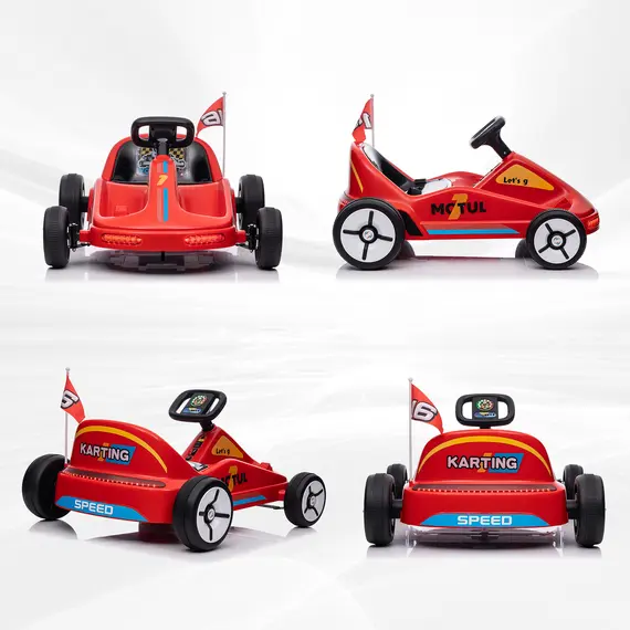 Buy 6V Electric Go Kart for Kids with Music, Light, Horn, for 3-5 Years, Red, 8 image