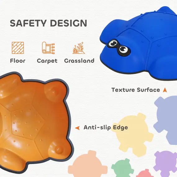 Buy 9 PCS Balance Stepping Stones with Non-slip Edge, Indoor Outdoor Obstacle Courses for Kids Ages 3-8 Years, Multicoloured, 6 image