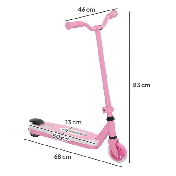 Buy Electric Scooter for Kids Ages 4-7, with Auxiliary Rear Wheels, Flashing LED Light and Electric Brake, Kids Electric Scooter for Boys Girls, 6 KM/H & 8 KM, Pink, 3 image