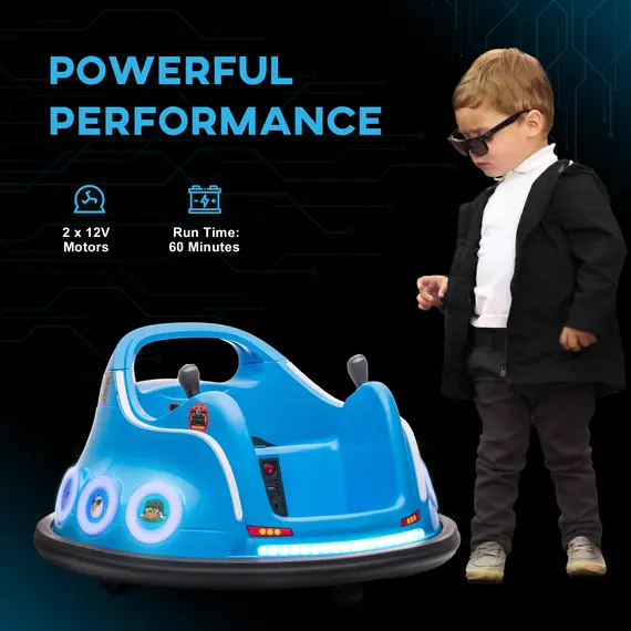 Buy Angry Bird Licensed Waltzer Car, 12V Kids Car w/ Joysticks, Remote, Music LED Lights - Blue, 8 image