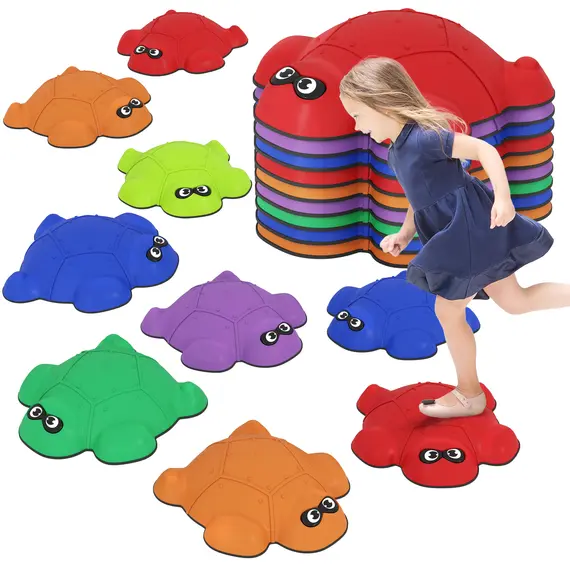 Buy 9 PCS Balance Stepping Stones with Non-slip Edge, Indoor Outdoor Obstacle Courses for Kids Ages 3-8 Years, Multicoloured