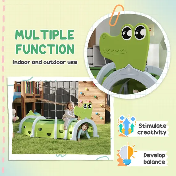 Buy Crocodile Design Kids Play Tunnel for Ages 3-6 Crawl and Climb, 4 image