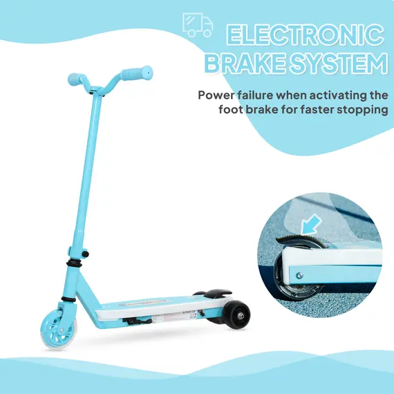 Buy Electric Scooter for Kids Ages 4-7, with Auxiliary Rear Wheels, Flashing LED Light and Electric Brake, Kids Electric Scooter for Boys Girls, 6 KM/H & 8 KM, Blue, 7 image