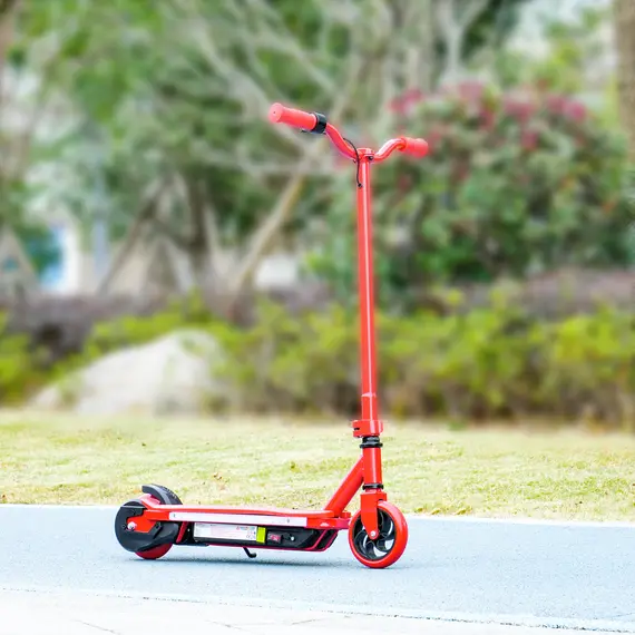 Buy Electric Scooter for Ages 6-14, with Colourful Light and Electric Brake, Electric Scooter E Scooter, Up to 10 KM/H & 8 KM, Red, 9 image