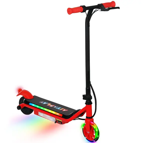 Buy Electric Scooter for Kids Ages 6-14, with Dual Brakes, Flash Wheel and Colourful Light, Kids Electric Scooter E Scooter, Up to 12 KM/H & 10 KM, Red