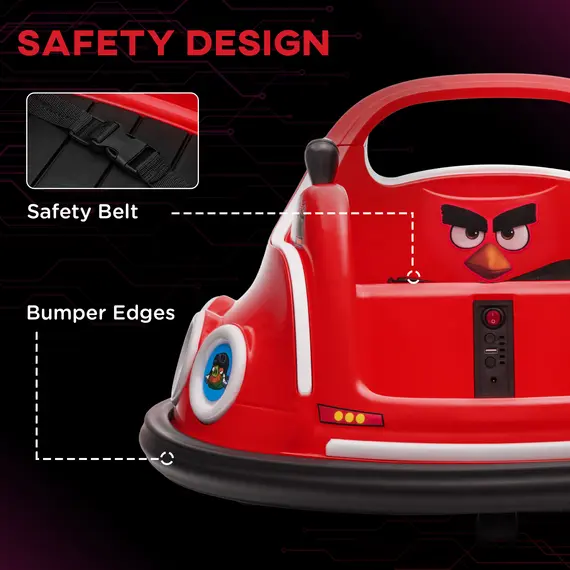 Buy Angry Bird Licensed Waltzer Car, 12V Kids Car w/ Joysticks, Remote, Music LED Lights - Red, 6 image