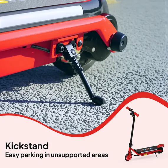 Buy Electric Scooter for Kids Ages 6-14, with Dual Brakes, Flash Wheel and Colourful Light, Kids Electric Scooter E Scooter, Up to 12 KM/H & 10 KM, Red, 9 image