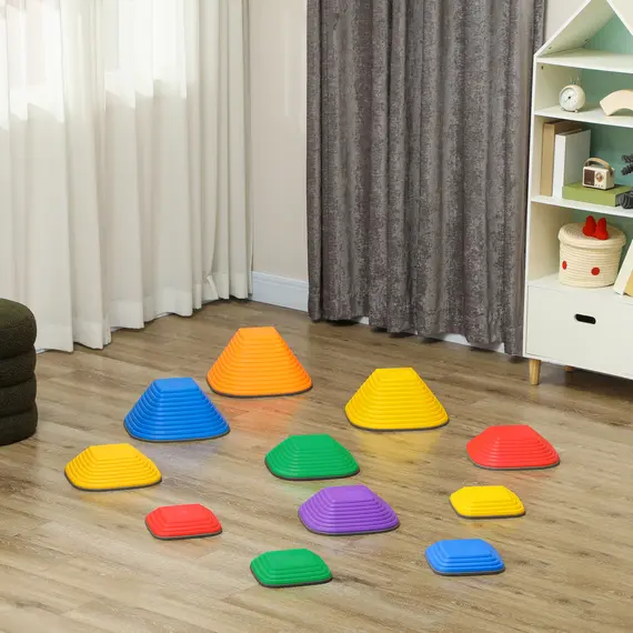 Buy Balance Stepping Stones for Kids, 11-Piece Non-Slip Stackable River Stones, Obstacle Courses for Balance and Motor Skill, 9 image
