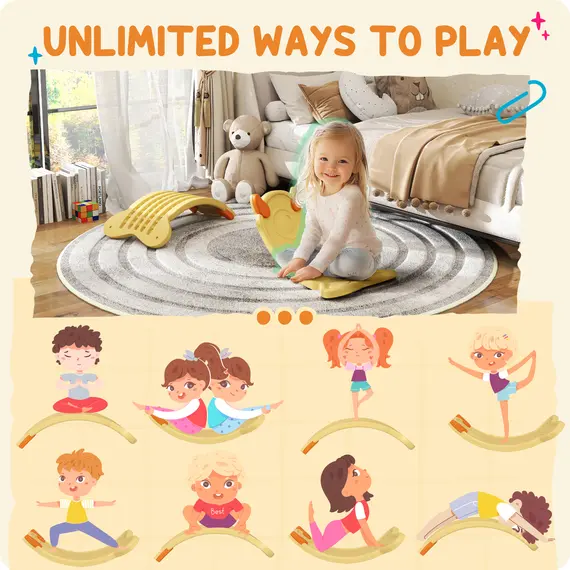 Buy Balance Board for Kids Balance Training & Sensory Play, Yellow, 4 image