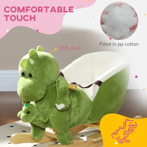 Buy Dinosaur-Shaped Baby Rocking Horse w/ Safety Belt, 32 Songs, 7 image