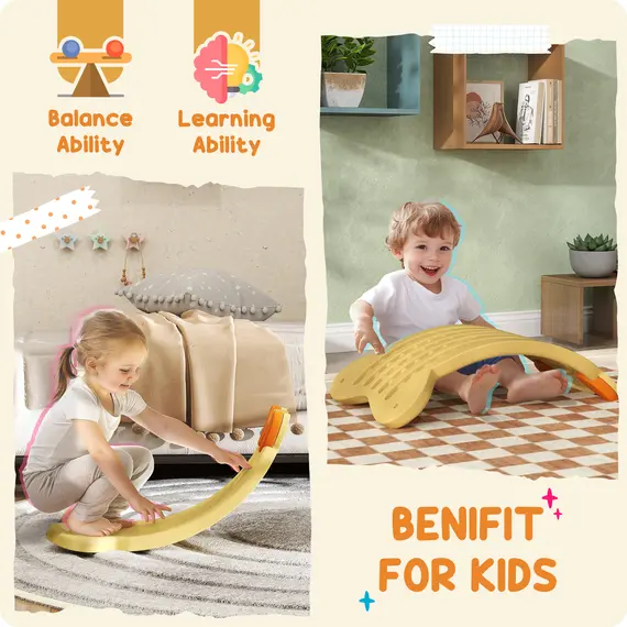 Buy Balance Board for Kids Balance Training & Sensory Play, Yellow, 5 image