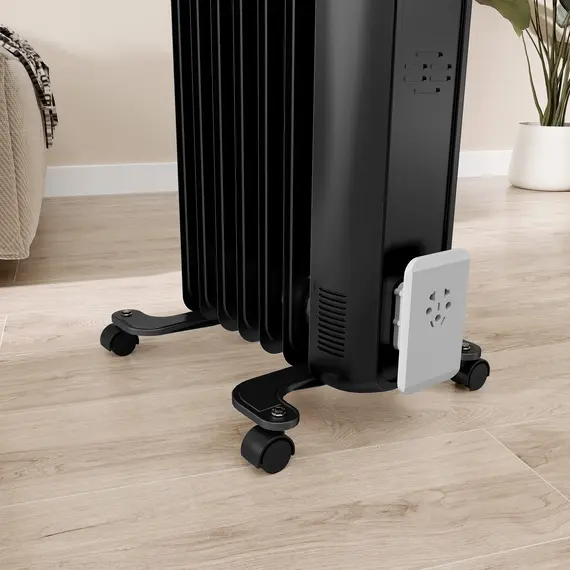 Buy 1.5kW Seven Fin Oil-Filled Radiator - Black, 9 image