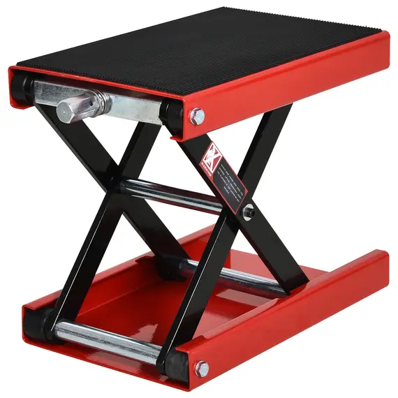 Buy 500KG Motorcycle Lift Scissor Jack, Height Adjustable Motorbike Stand with Anti-Slip Wide Deck, Heavy Duty Steel Motorbike Repair Lift Hoist Stand for Home Garage, Red