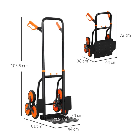 Buy Six-Wheel Folding  Sack Barrow Trolley - Black/Orange, 3 image