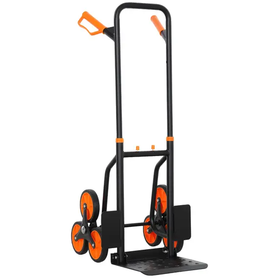 Buy Six-Wheel Folding  Sack Barrow Trolley - Black/Orange