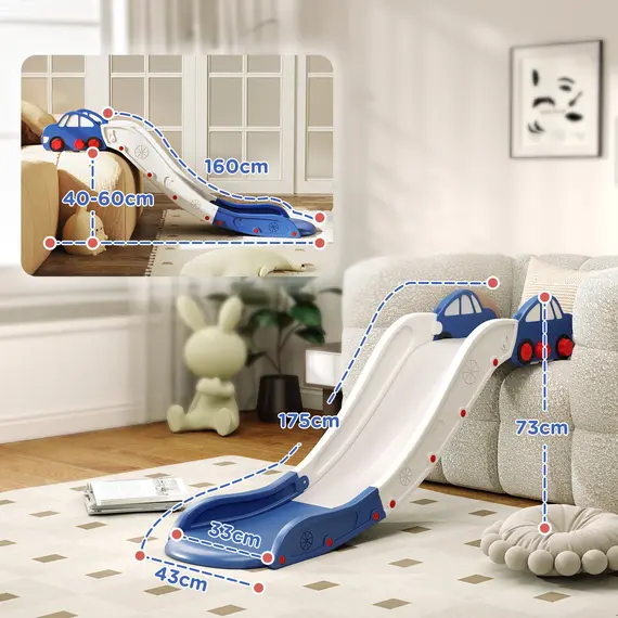 Buy Kids Slide for Couch, Bed, Sofa, with Extended Length, Easy to assemble and Store, White and Blue, 3 image