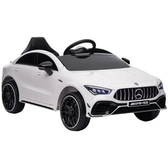 Buy Mercedes-Benz AMG CLA 45 Licensed 12V Kids Electric Car Ride on Car w/ Remote, Suspension Lights Music Horn - White