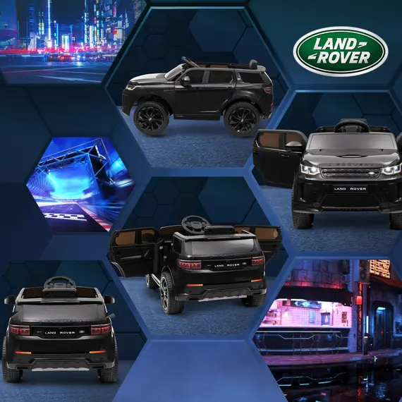 Buy Licensed Land Rover Discovery Sport, 12V Kids Ride on Car w/ Remote Control, Lights, Music, Horn, for 3-6 Years, Black, 9 image