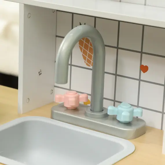Buy Toy Kitchen, Pretend Role Play Kitchen with Hob, Sound and Light, Coffee Machine, Ice Maker, Microwave, 8 image