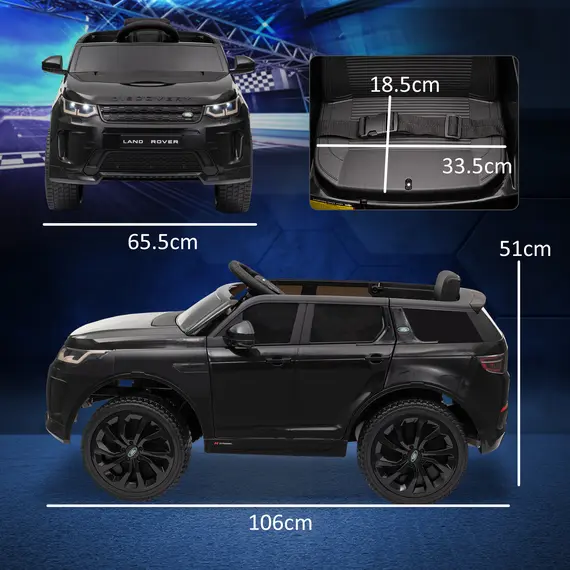 Buy Licensed Land Rover Discovery Sport, 12V Kids Ride on Car w/ Remote Control, Lights, Music, Horn, for 3-6 Years, Black, 3 image