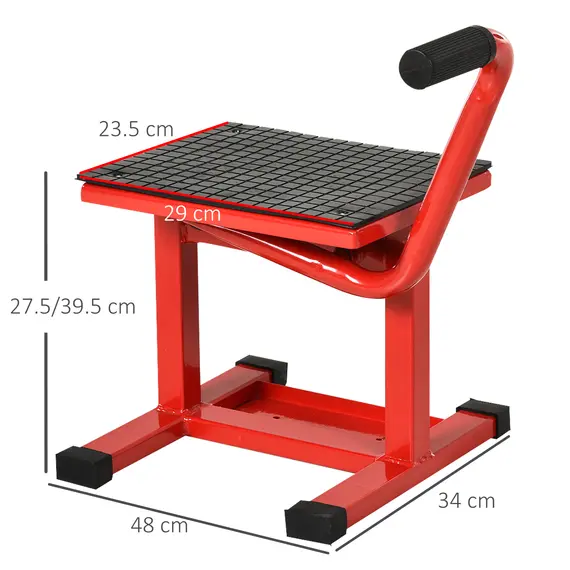 Buy Steel Motorbike Jack Lift, 27.5 / 39.5 H cm - Red, 3 image