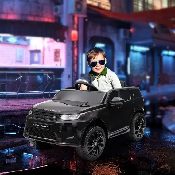 Buy Licensed Land Rover Discovery Sport, 12V Kids Ride on Car w/ Remote Control, Lights, Music, Horn, for 3-6 Years, Black, 2 image