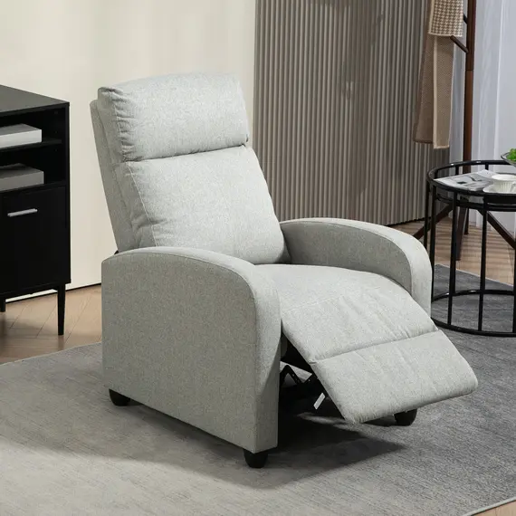 Buy 135° Push Back Recliner Armchair, with Footrest - Grey, 2 image