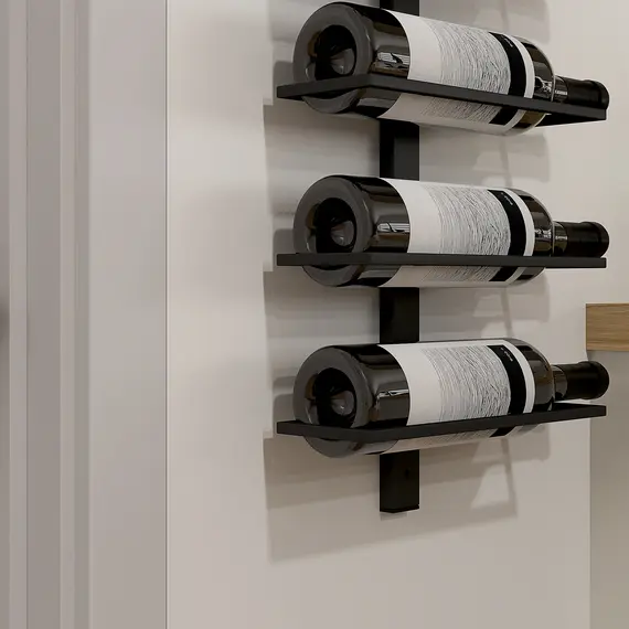 Buy 10-Tier Wall Mount Wine Rack, Steel Wall Wine Rack for 10 Wine Bottles, Wall Wine Display Rack for Kitchen, Dining Room, Home Bar, Black, 9 image