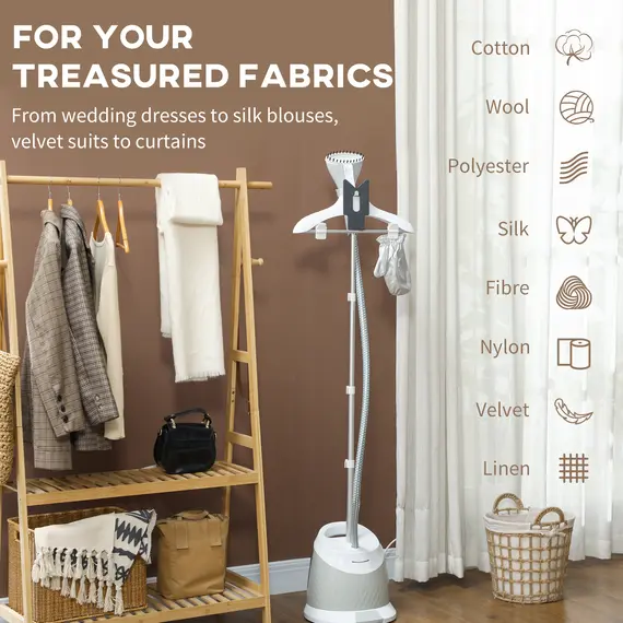 Buy 1800W Standing Clothes Steamer, with Accessories - Grey, 5 image