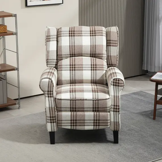 Buy 160° Reclining Armchair, with Footrest - Brown, 7 image