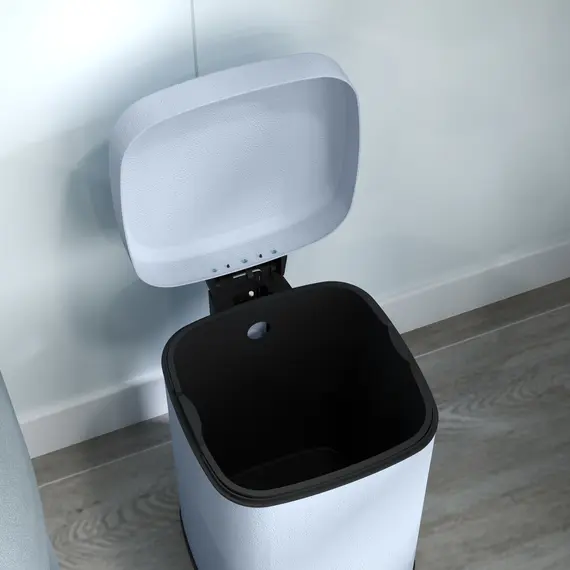 Buy 12L Modern Boxy Metal Home Kitchen Bin - Light Blue, 9 image