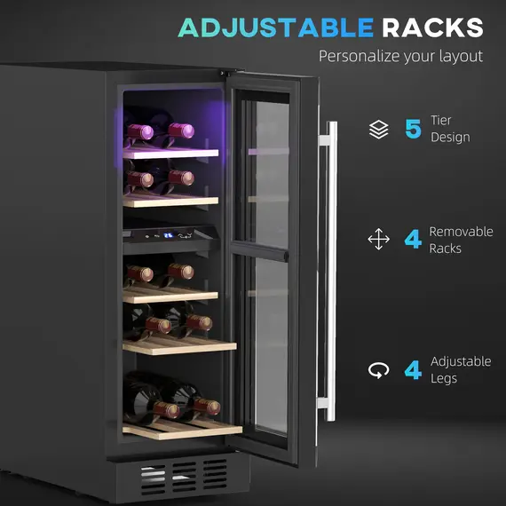 Buy 16 Bottle Dual Zone 5-18„ƒ Wine Fridge - Black, 7 image