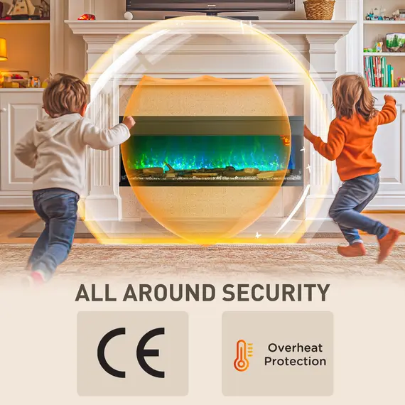 Buy 1800W 15-40„ƒ Adjustable Flame Glass Panel Convector Heater, 127cm, 7 image