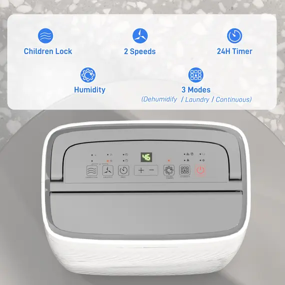 Buy 16L Multi-Mode Dehumidifier, with Wheels - White, 7 image