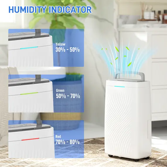 Buy 16L Multi-Mode Dehumidifier, with Wheels - White, 6 image