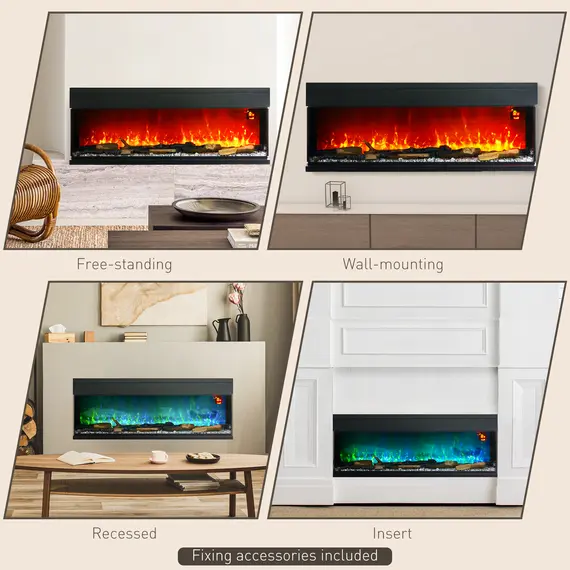 Buy 1800W 15-40„ƒ Adjustable Flame Glass Panel Convector Heater, 152cm, 8 image