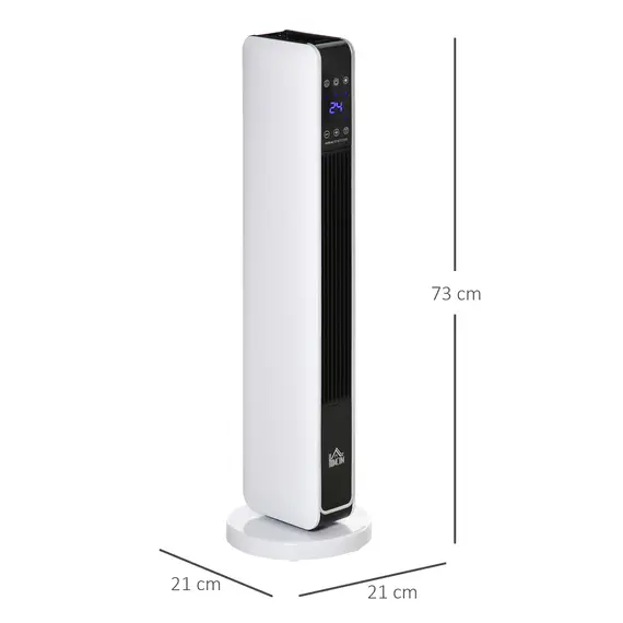 Buy 1100W/2200W Space Heater with 65° Oscillation & 8-Hour Timer and Overheat & Tip Over Protection, Room Heater with 2 Heat and Fan for Bedroom, 29 inch, 3 image
