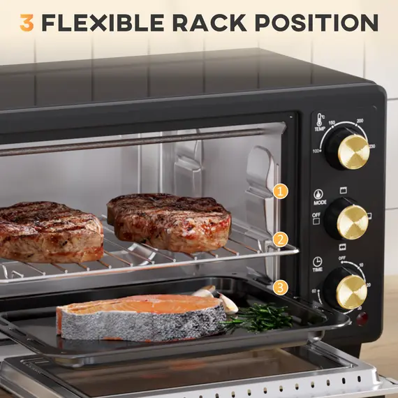 Buy 16L Mini 1400W Countertop Oven - Black, 6 image