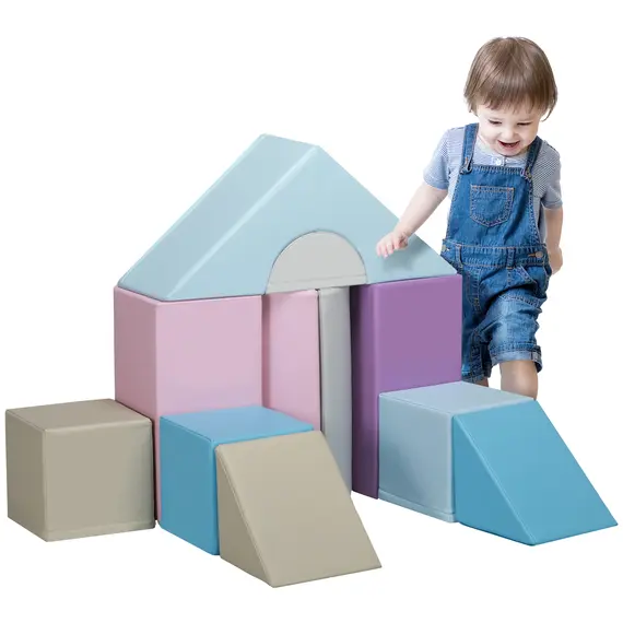 Buy 11-Piece Soft Play Set Kids Foam Blocks, Toys for Climb and Crawl, Blue