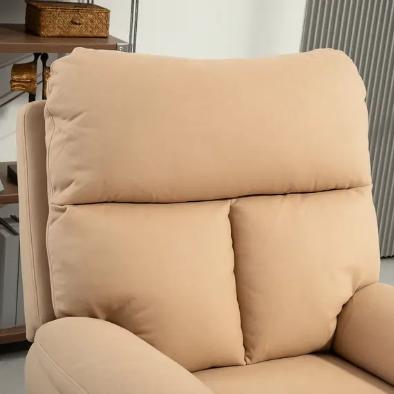 Buy 140° Manual Reclining Armchair, with Footrest - Light Brown, 8 image