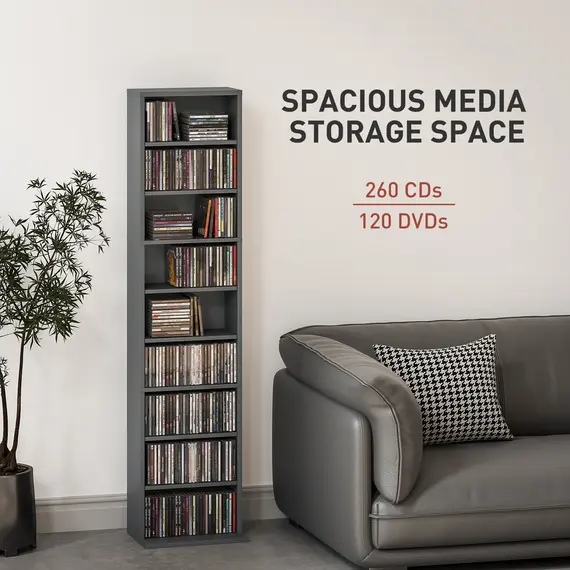 Buy 260 Narrow CD Storage Unit - Grey, 4 image